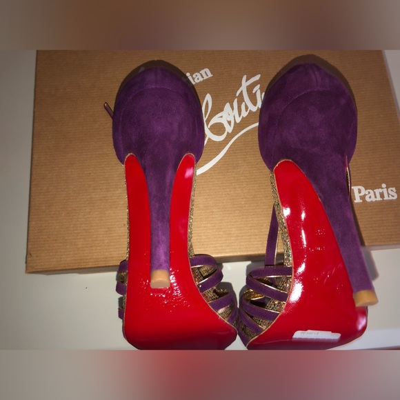 Christian Louboutin 8 mignons 120 Purple Suede size 38       New with Tags - Picture 3 of 7
